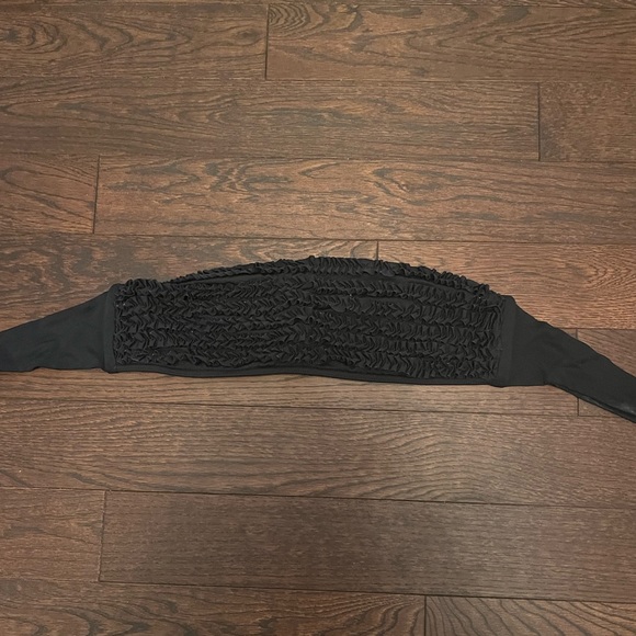 BCBG MAXAZRIA Swim Black Ruffle Tube Bikini Bathing suit Top - Picture 2 of 8